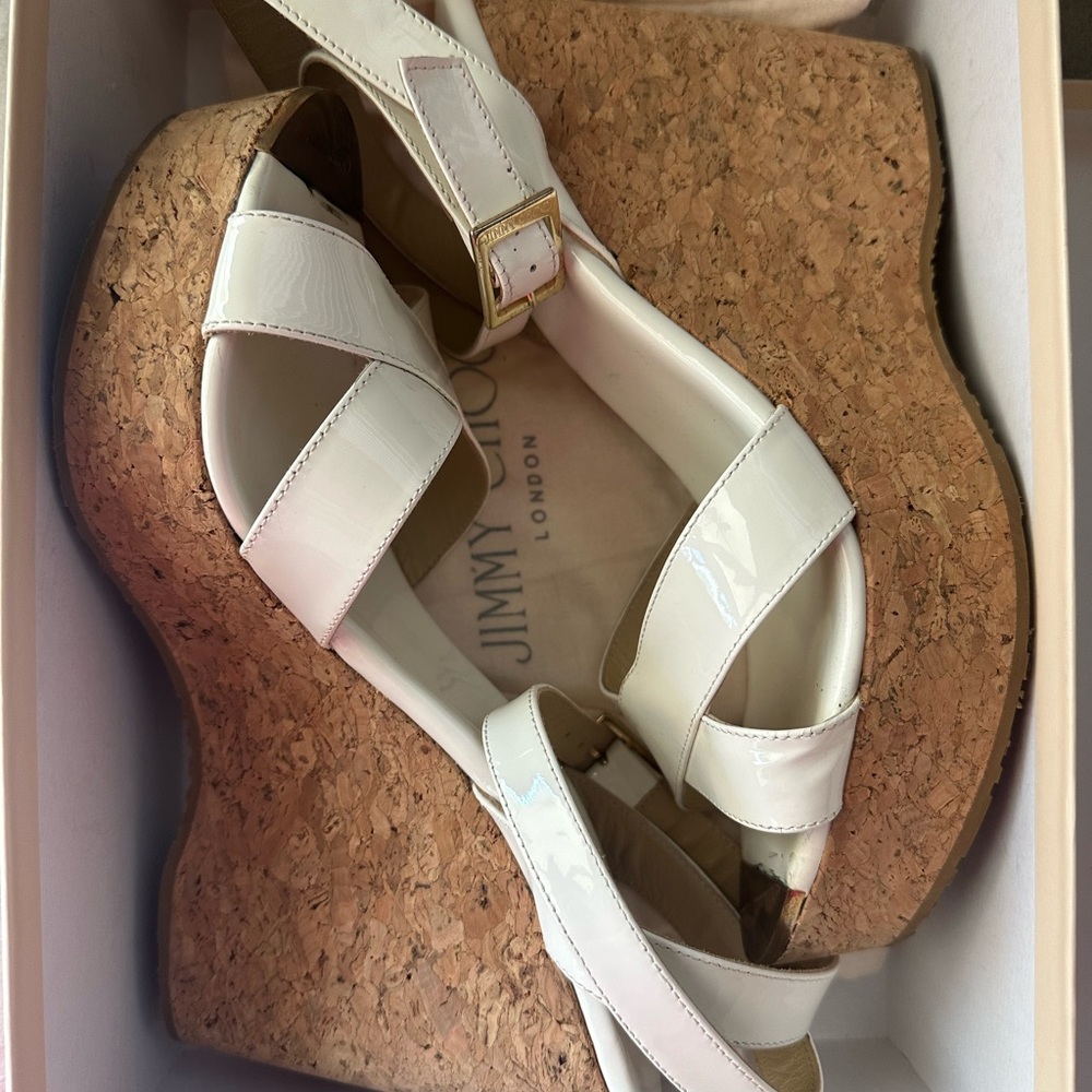 Jimmy Choo papyrus white size 40 (9-10) box and dust bag included